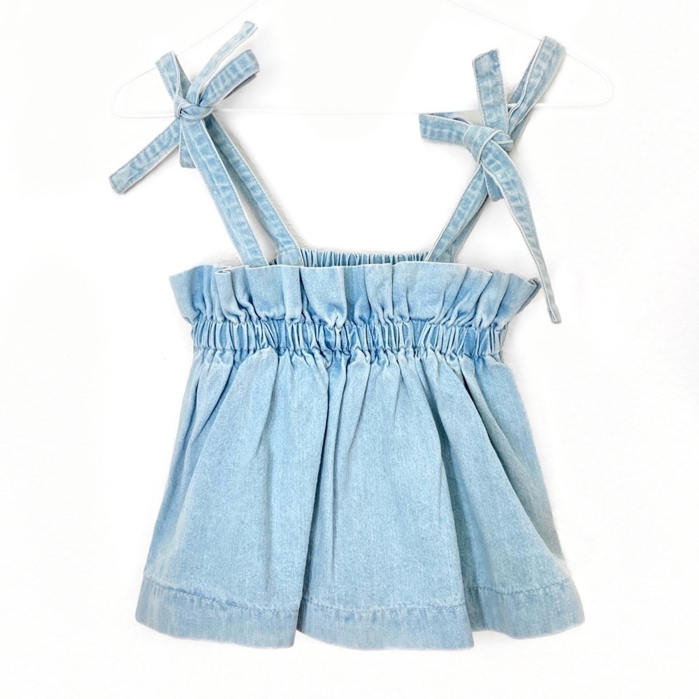 DOLLSKILL Hey Girl Ruffle Hayride Denim Crop Top